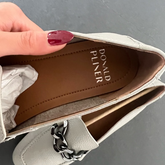 Donald Pliner Bethany Chain Leather Loafers - Picture 7 of 9